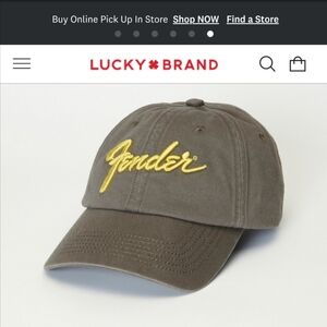NWOT Lucky Brand Fender gold and gray baseball hat